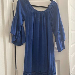 Flying Tomato Off The Shoulder Dress with Lace Insets